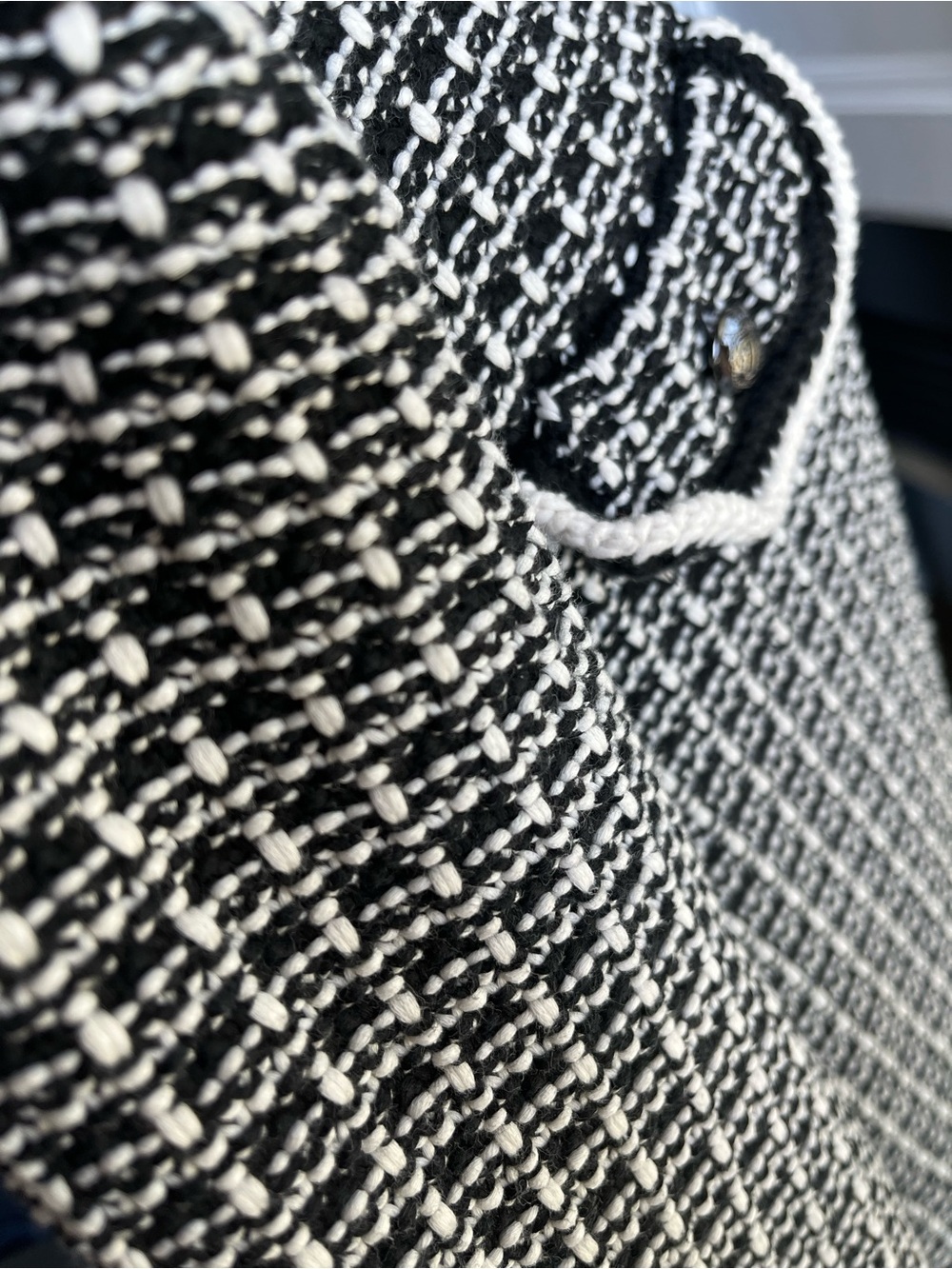 Talbots Black & White Tweed Open-Front Women's Jacket SIZE XL - Picture 6 of 12